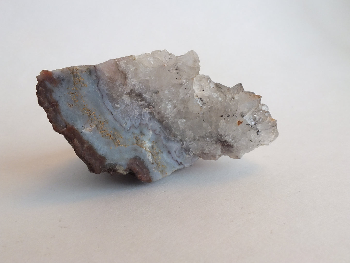 Rutilated Quartz On Agate