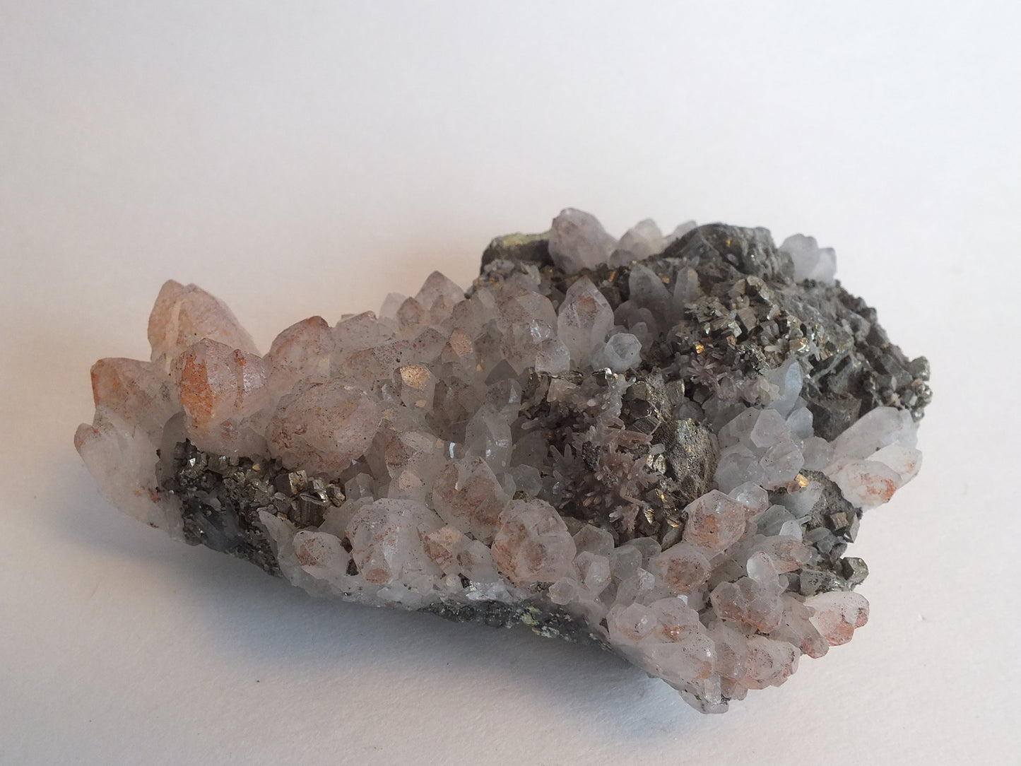 Hematoid Quartz on Pyrite