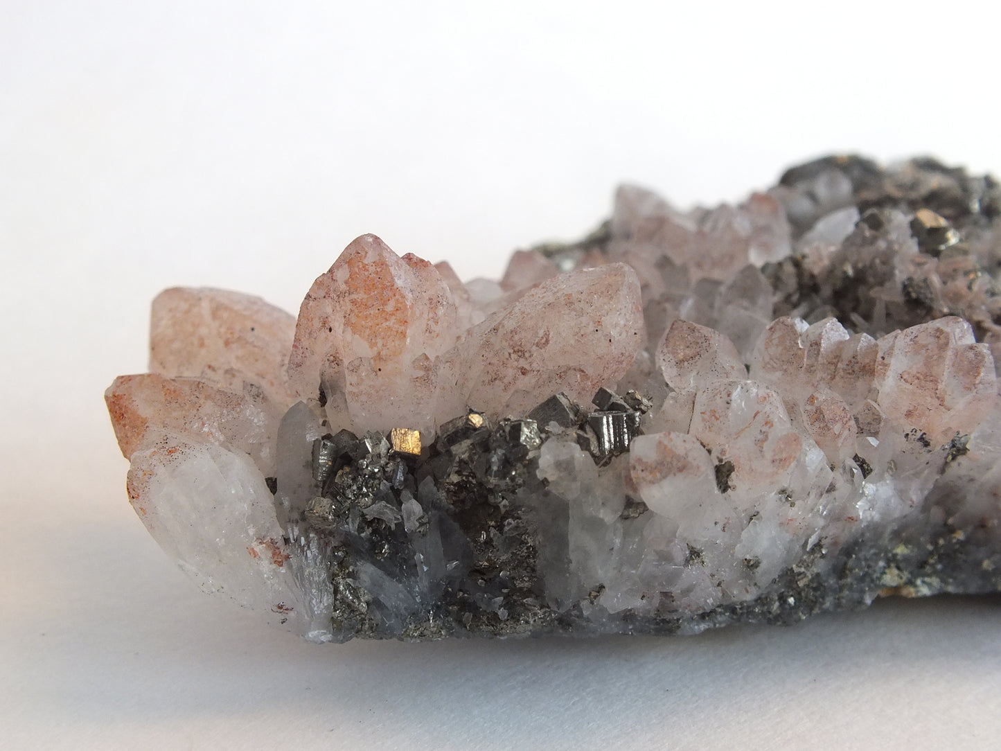 Hematoid Quartz on Pyrite