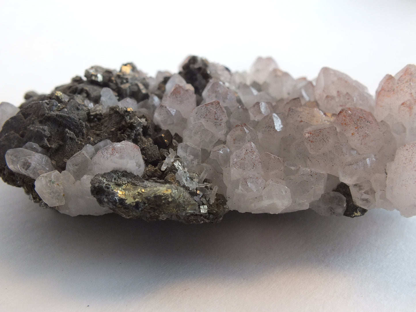 Hematoid Quartz on Pyrite